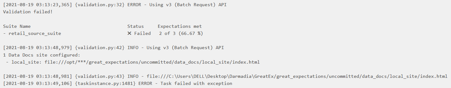 Link to Data Docs in Airflow logs