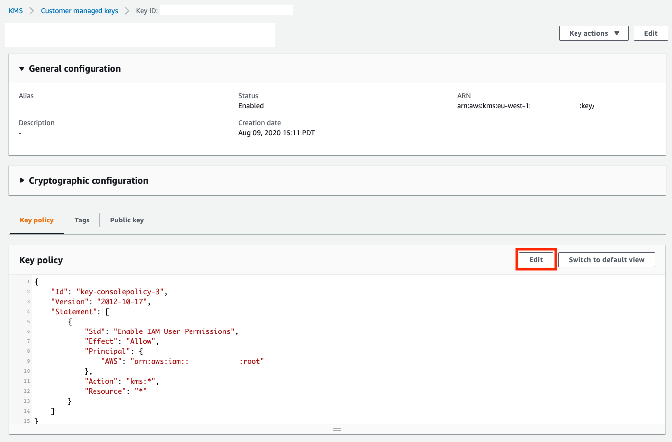 Edit Key Policy