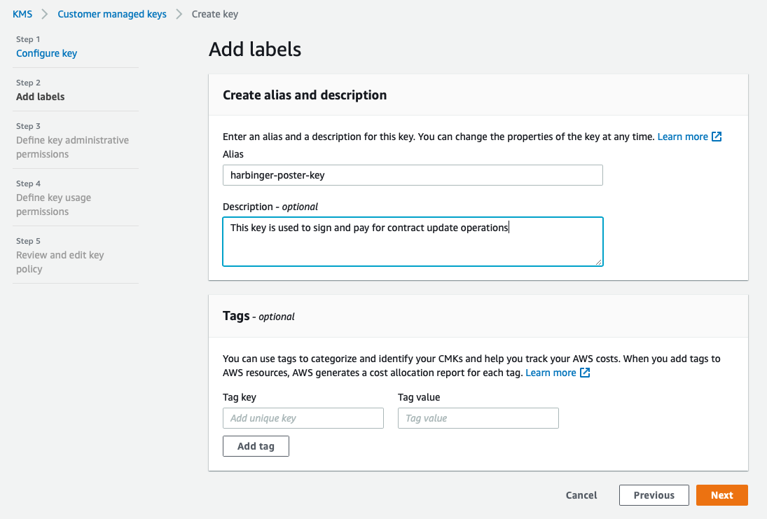 Create alias and description