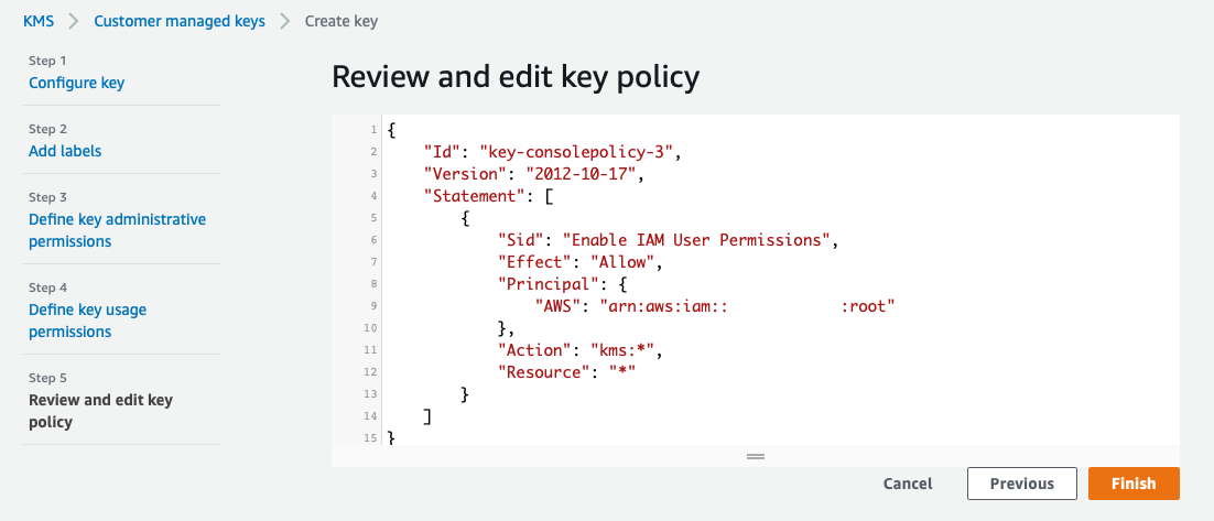 Review and edit key policy