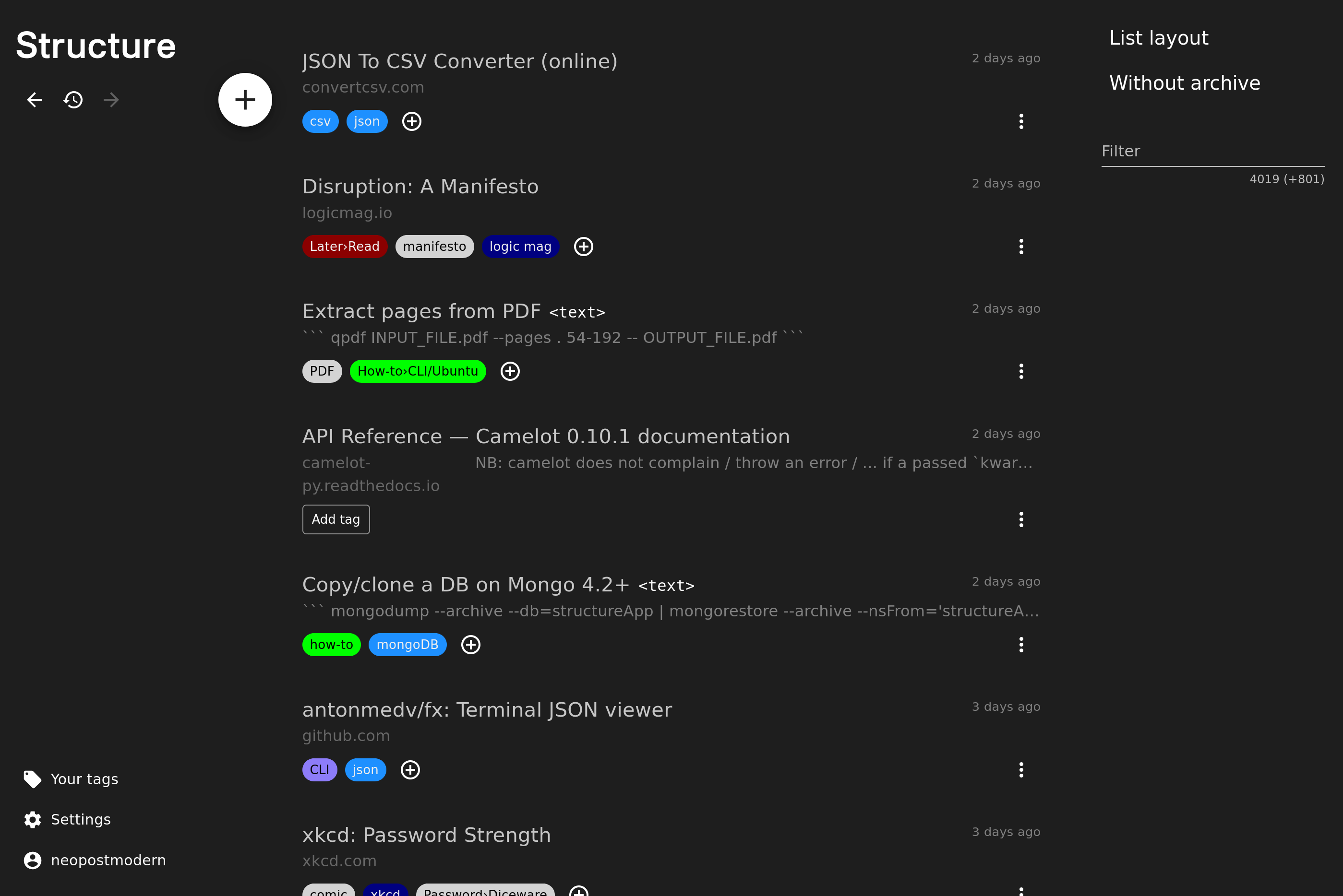 Screenshot of Structure