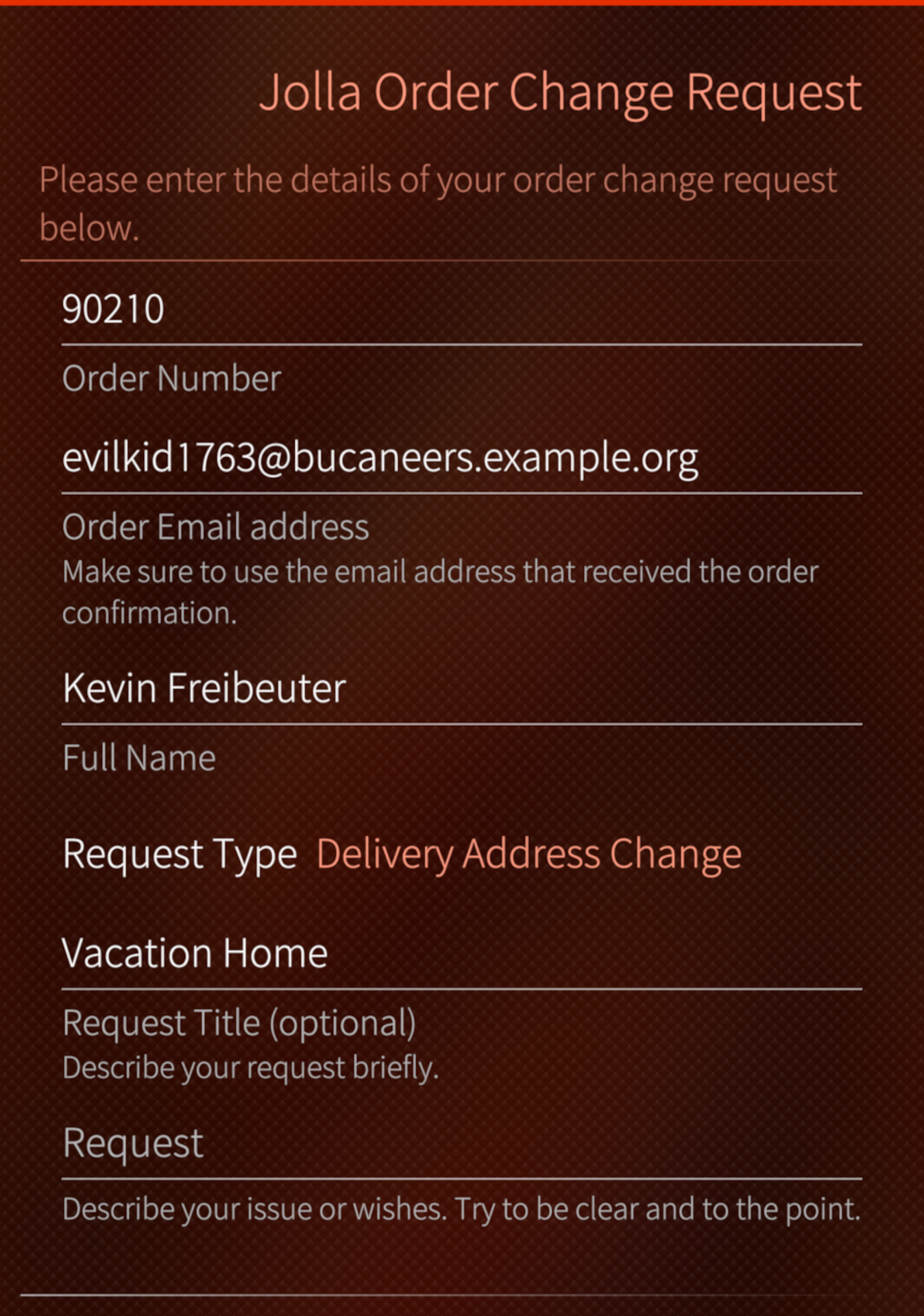 Screenshot of harbour-ordercorrect