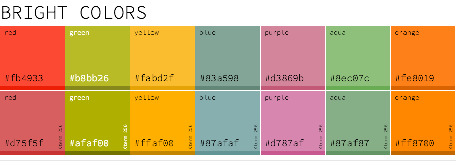 Gruvbox Palette Bright