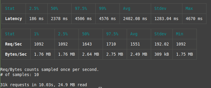 Nginx benchmark result