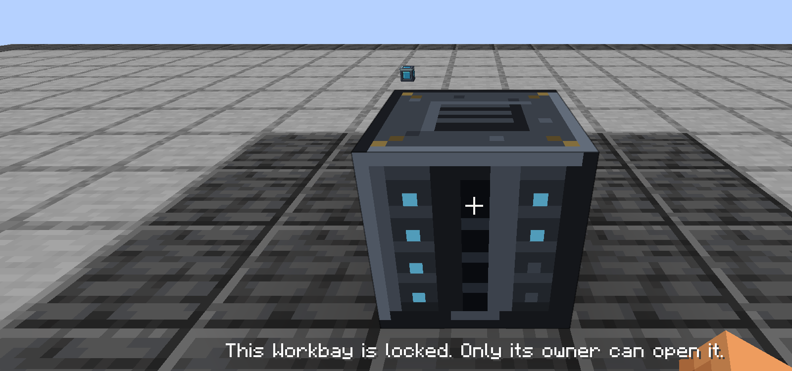 A stranger right-clicks a locked Workbay and is refused in one line