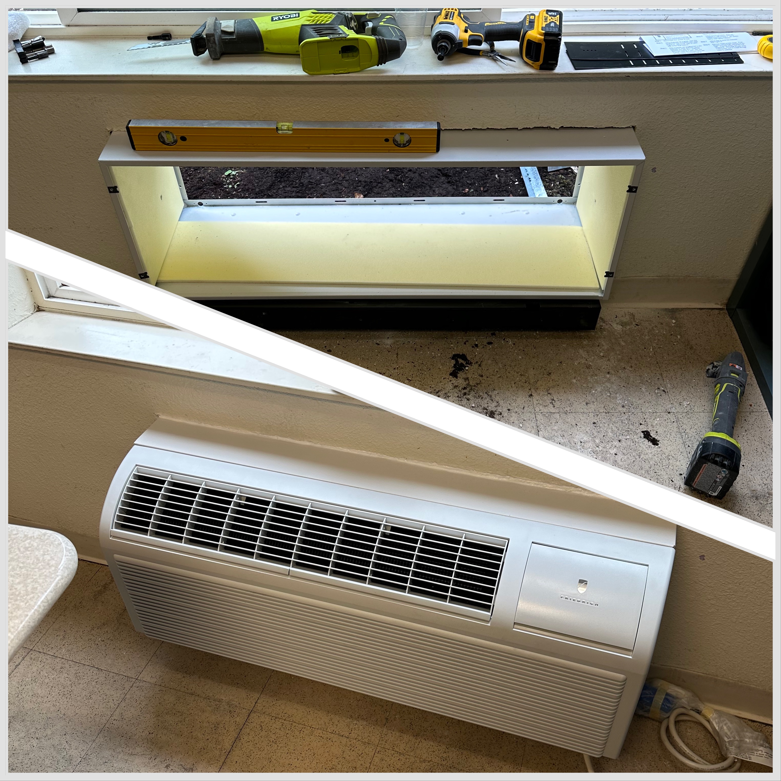 PTAC unit installation
