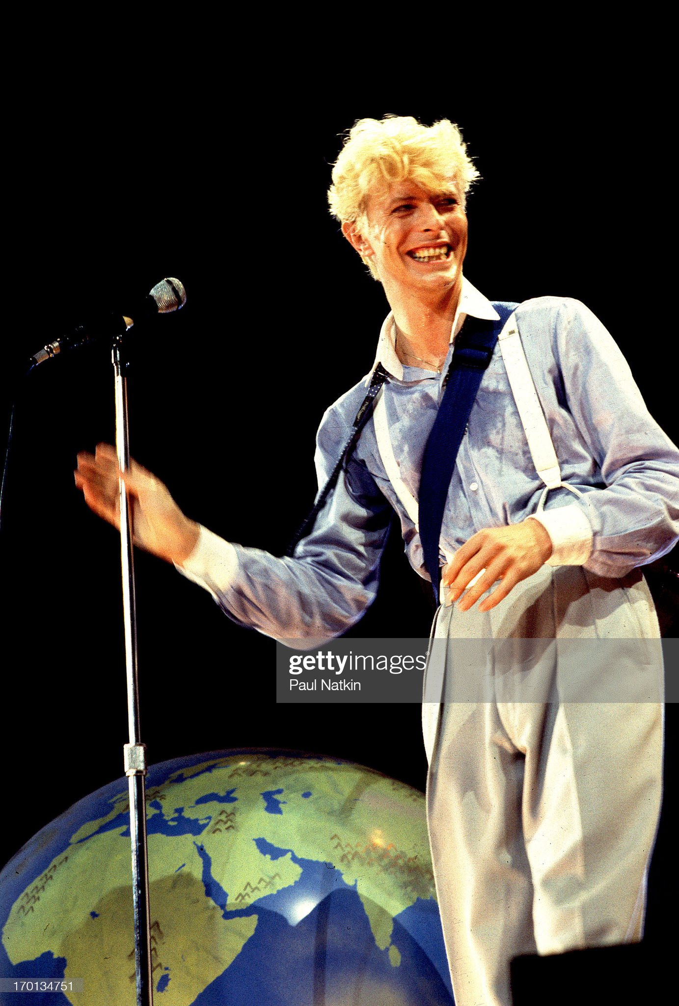 David Bowie smiling.