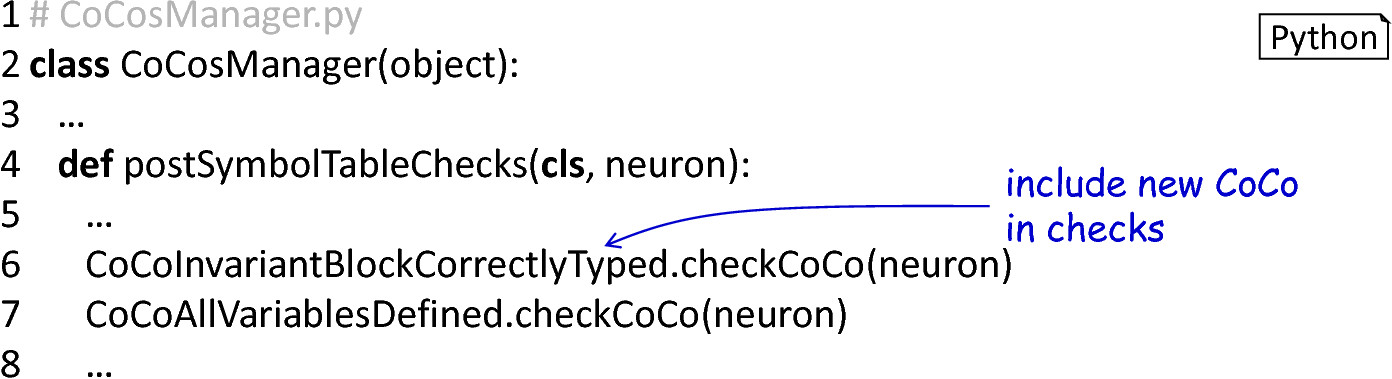Extending the *CoCosManager*.