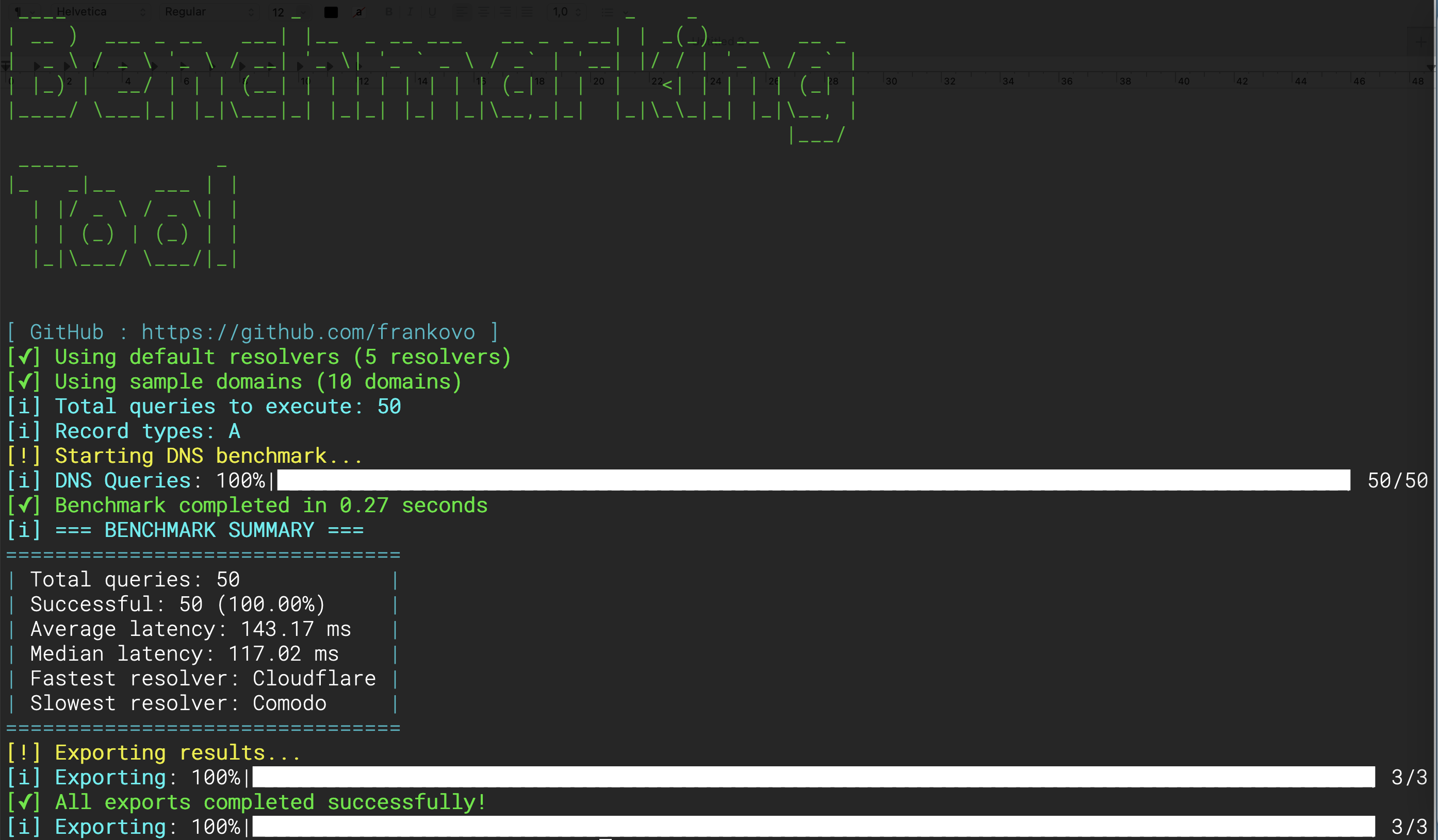 CLI Benchmark Run