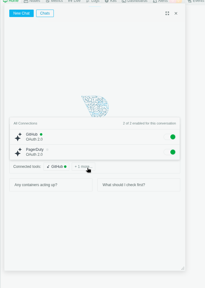 Toggle MCP servers in a conversation