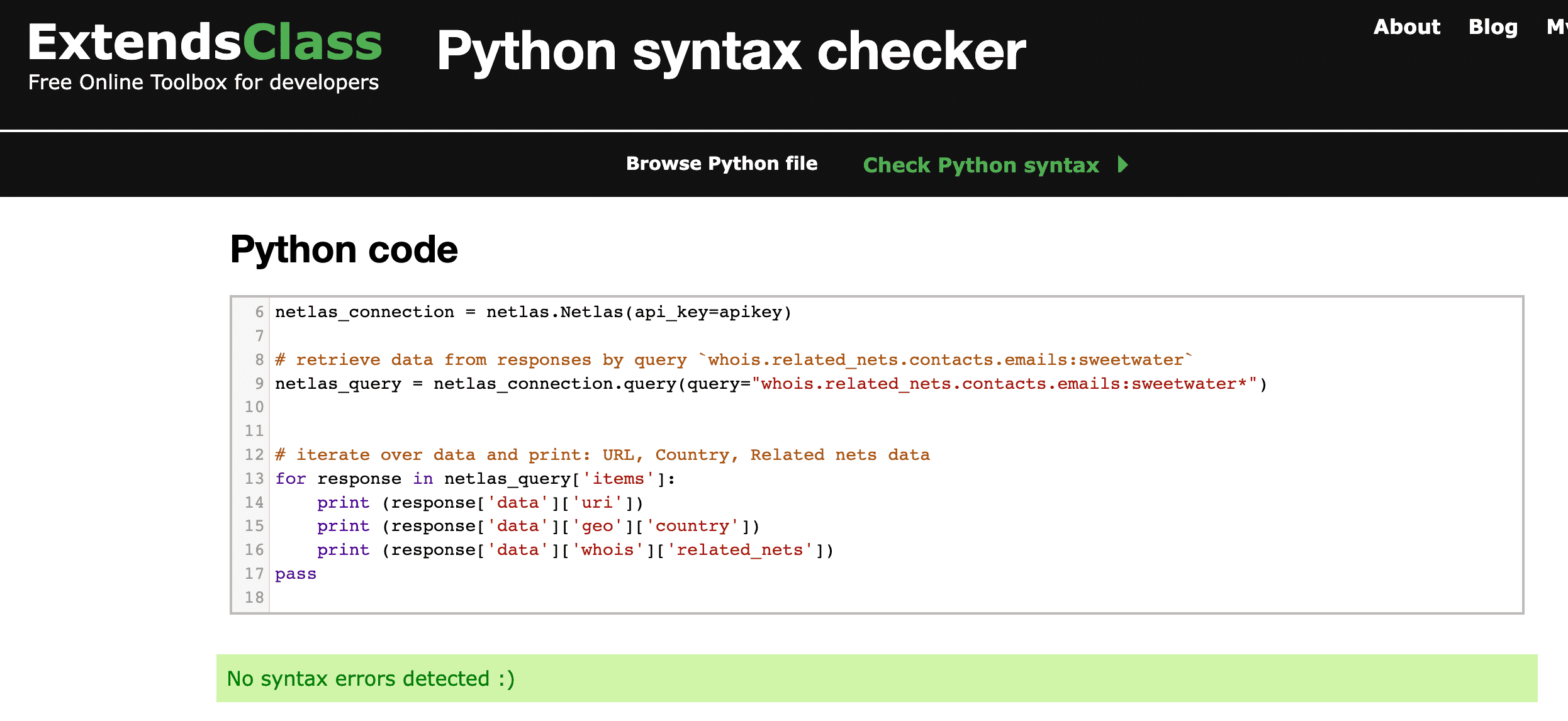 Python code check