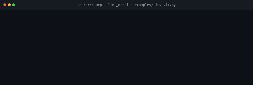 lint_model blocking embed dim 258 with 8 heads in examples/tiny-vit.py