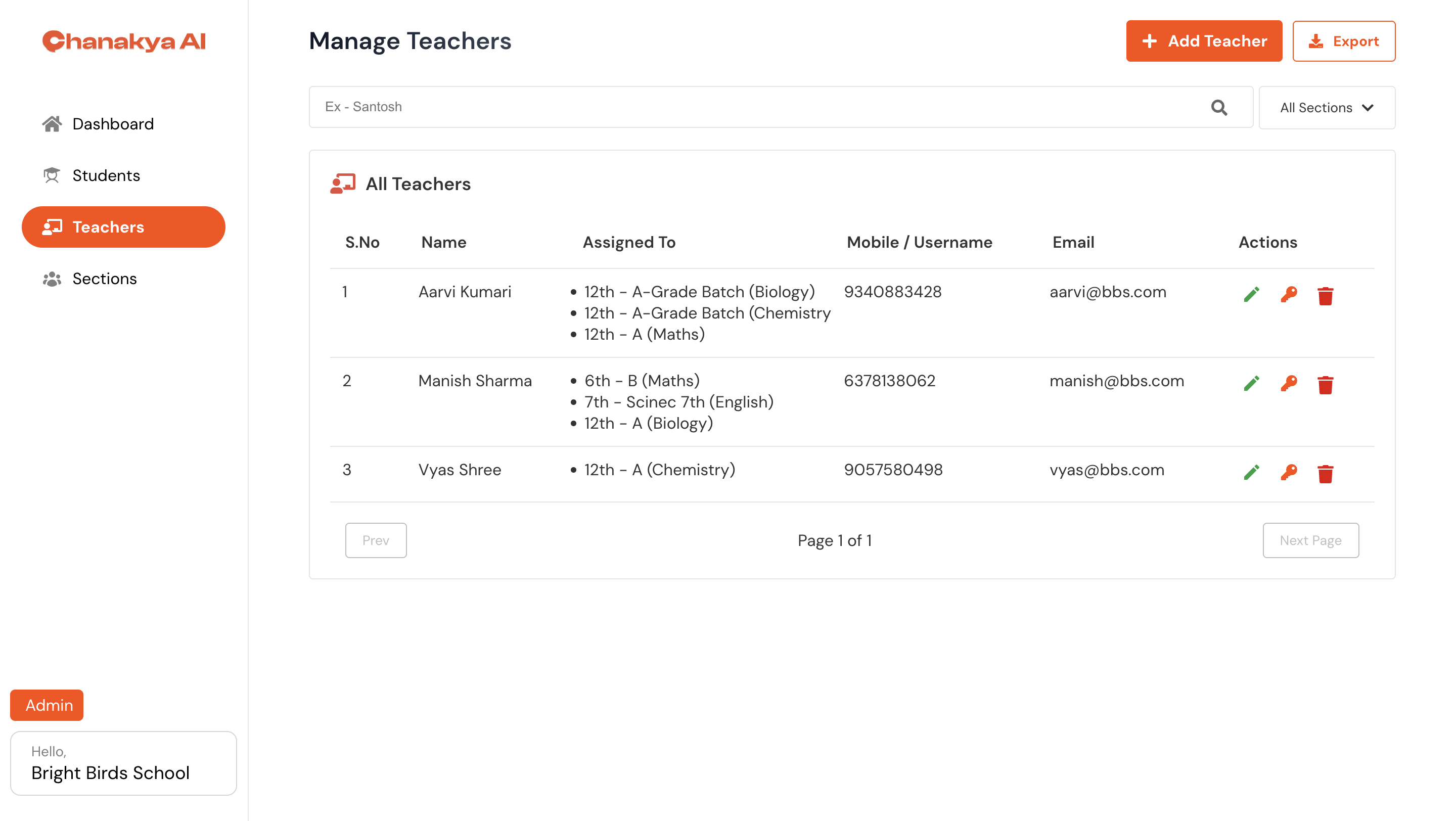 Teacher management