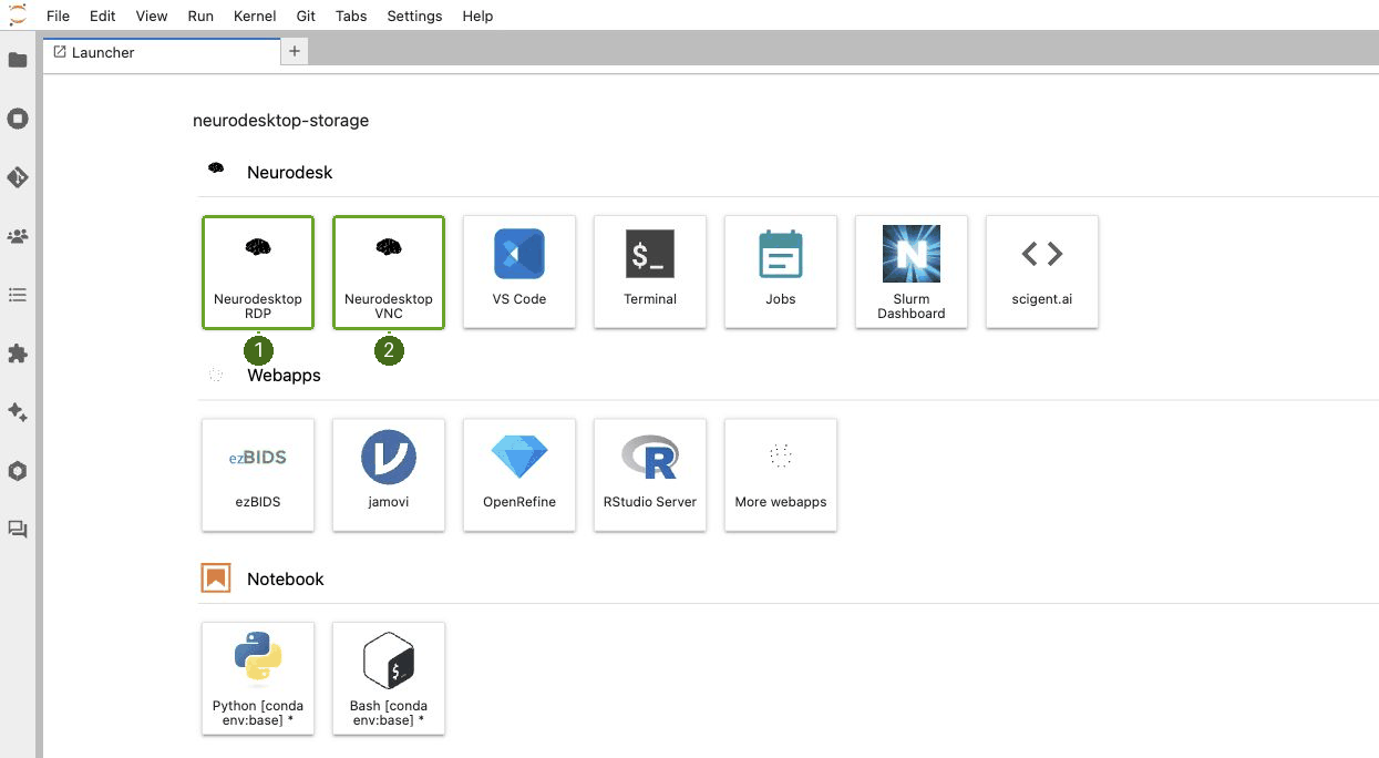 Shared launcher: RDP is 1 and VNC is 2