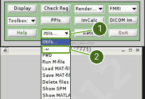 SPM main menu: open Utils, then choose CD