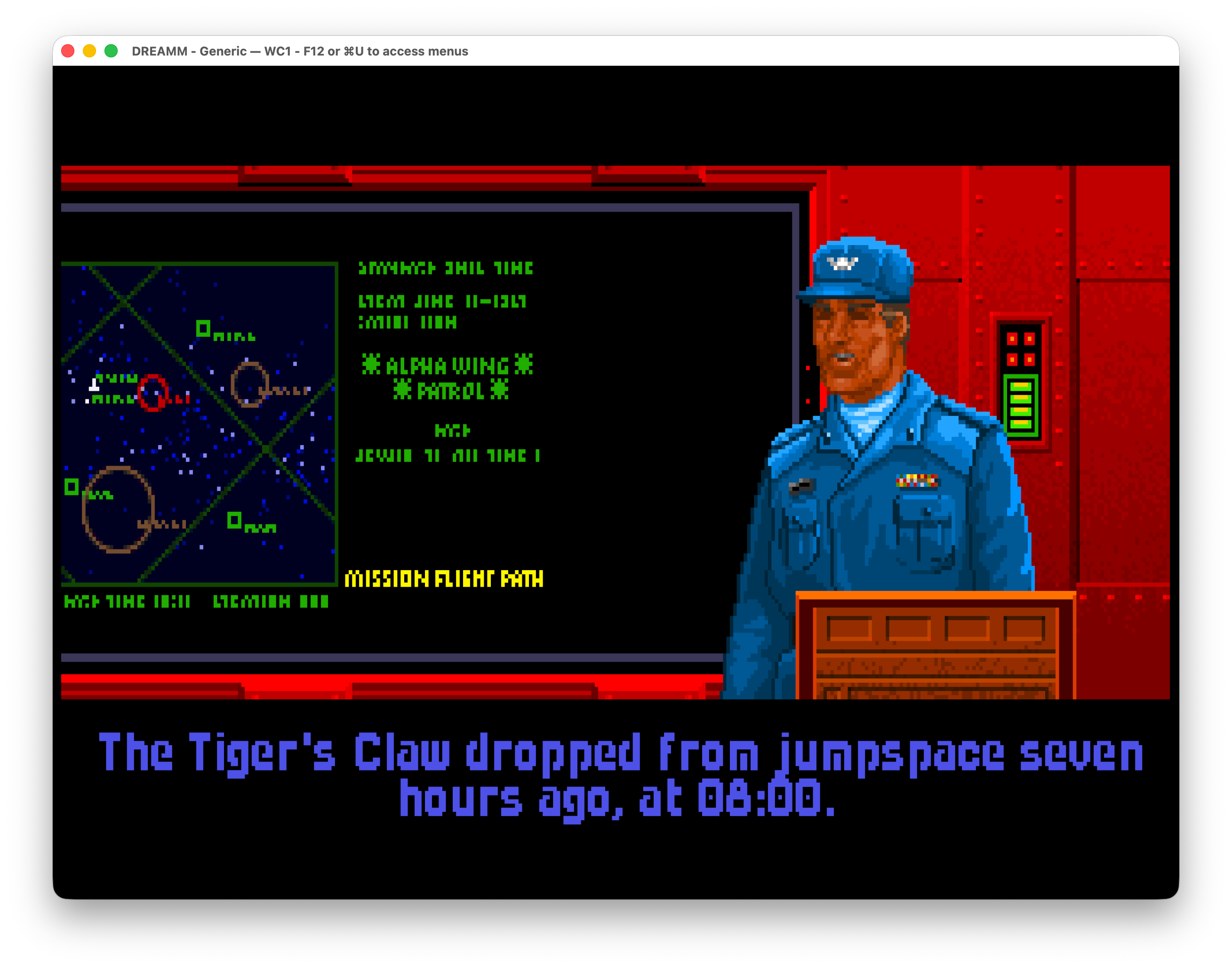 Mission briefing and flight path aboard the Tiger's Claw