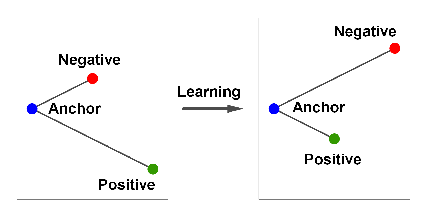 Triplet loss minimization