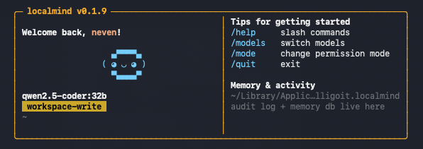 localmind REPL banner