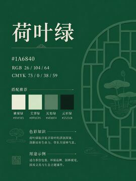 Chinese traditional color 490-荷叶绿