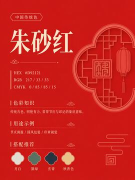 Chinese traditional color 607-朱砂红