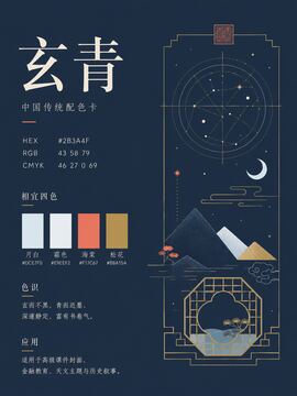 Chinese traditional color 628-玄青