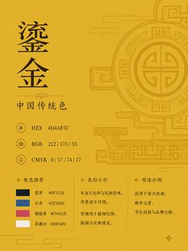 Chinese traditional color 735-鎏金