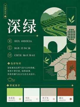 Chinese traditional color 742-深绿