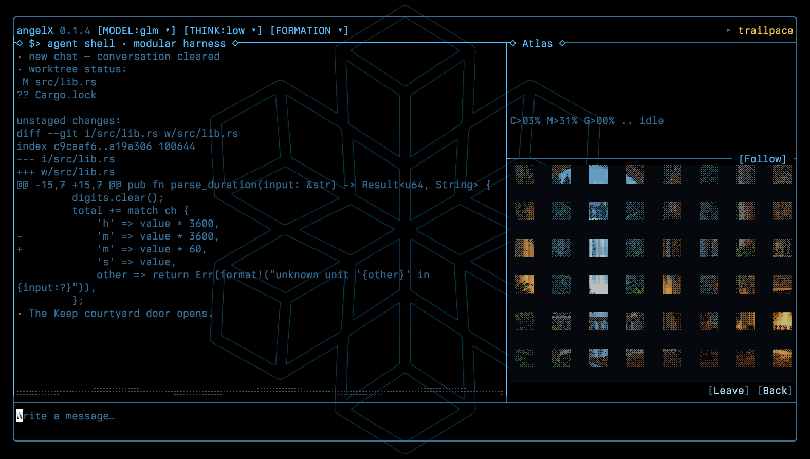 World view beside the code