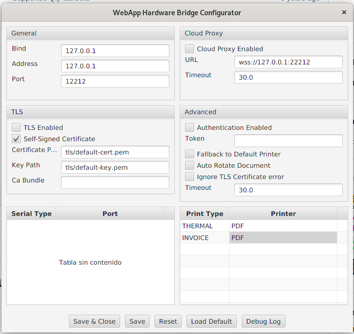 webapp hardware bridge configurator