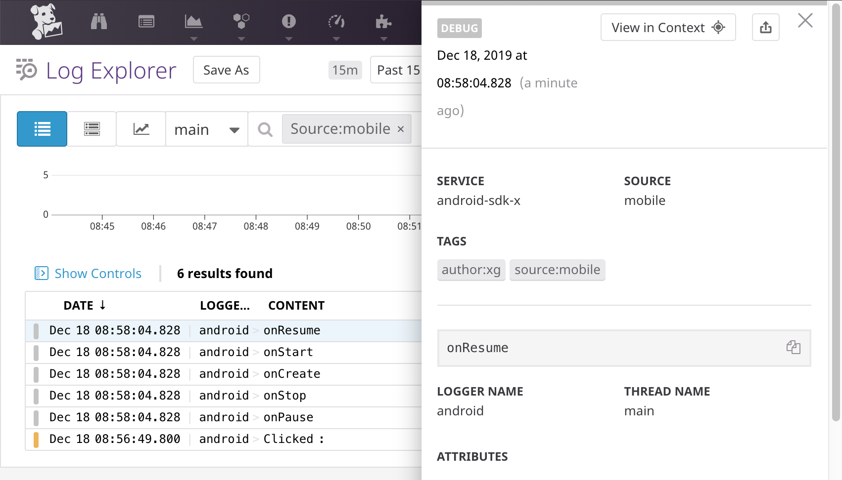 Datadog Mobile Logs