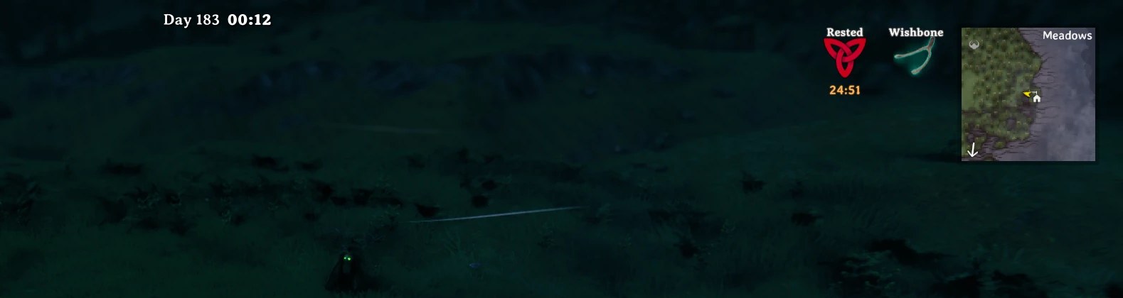 World clock at the top of the screen: Day 183, 00:12