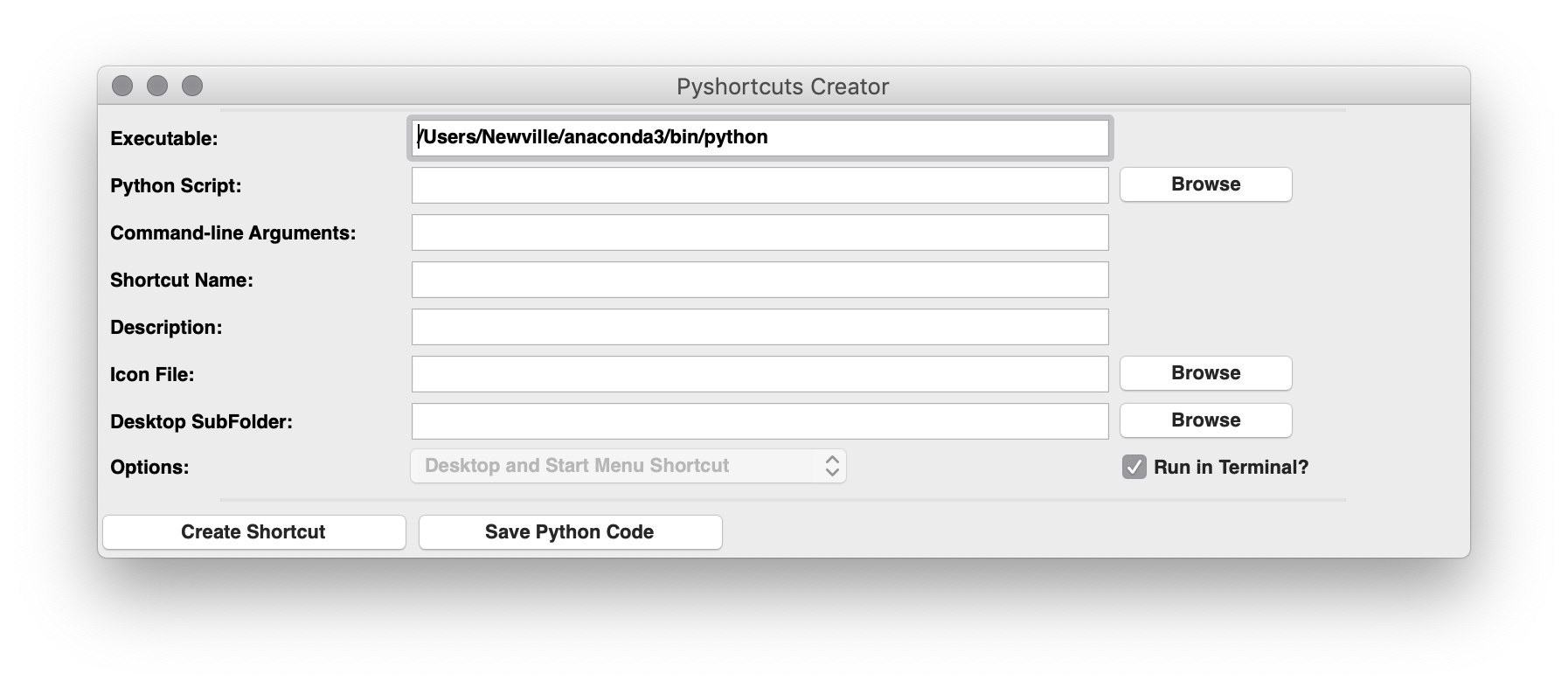 PyShortcut Screenshot