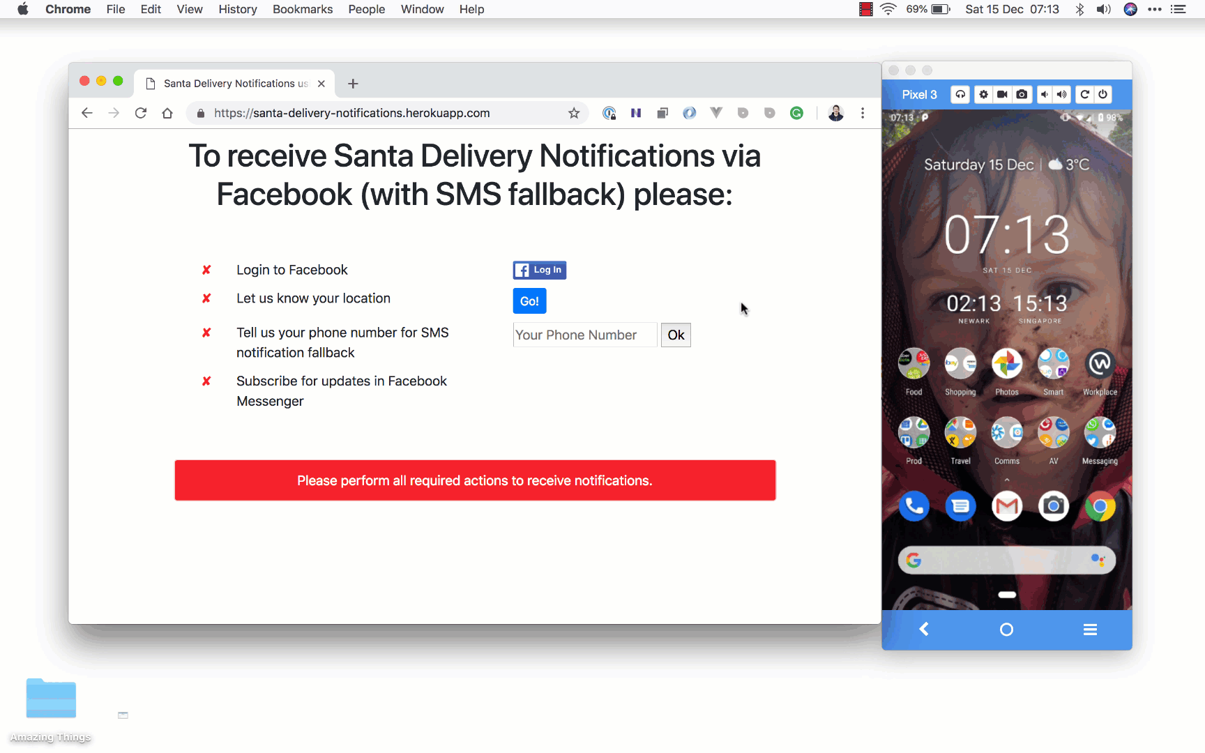 Santa Delivery Notifications UI