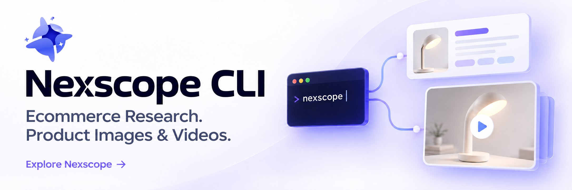 Nexscope CLI — Ecommerce Research. Product Images & Videos.