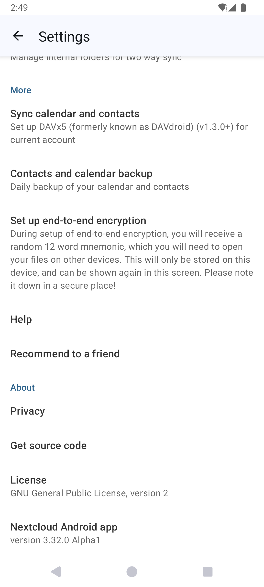 Setup E2EE on Android