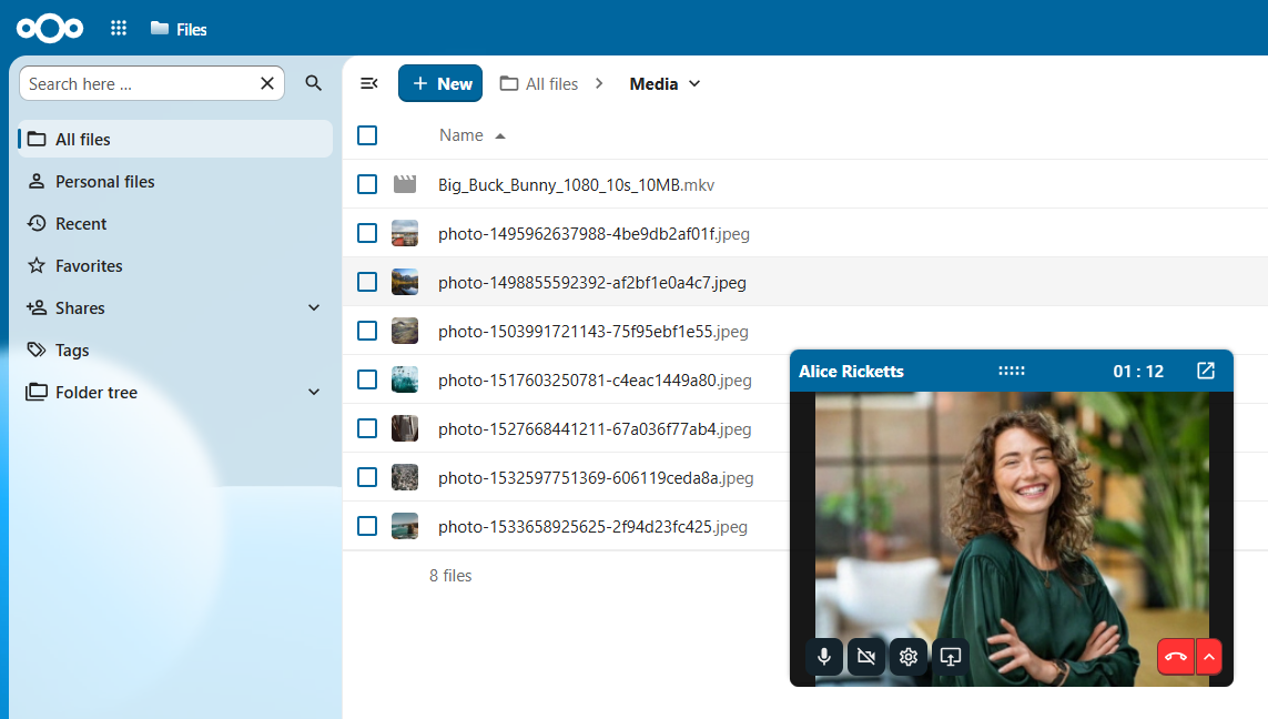 Floating Talk call in Files app