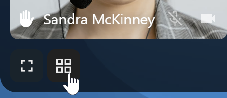 Talk call view toggle button to switch between grid and speaker view