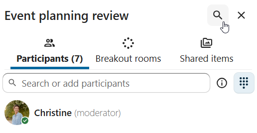 Talk in-conversation message search field