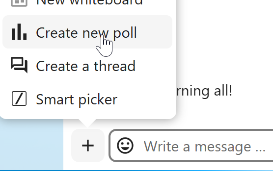 Talk poll creation form in a group chat