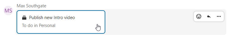 Talk chat showing a shared Deck card