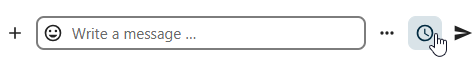 Talk navigation bar with clock icon to view scheduled messages