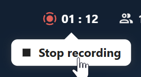 Talk active call with red recording indicator and stop recording option