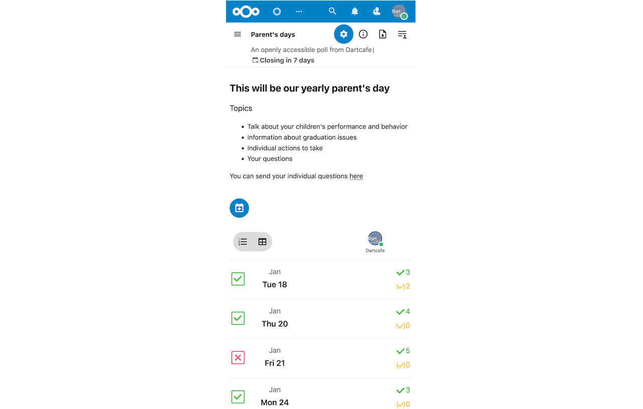 Polls - Apps - App Store - Nextcloud