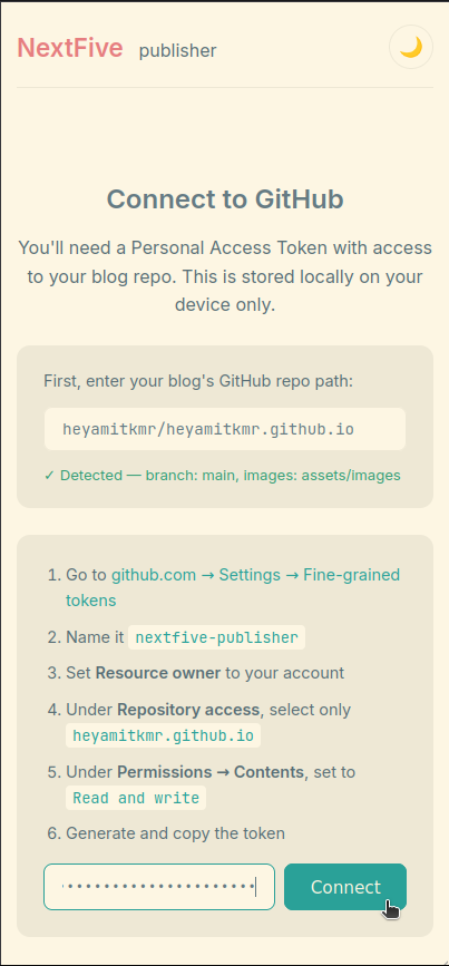 Auto configuration from blog link