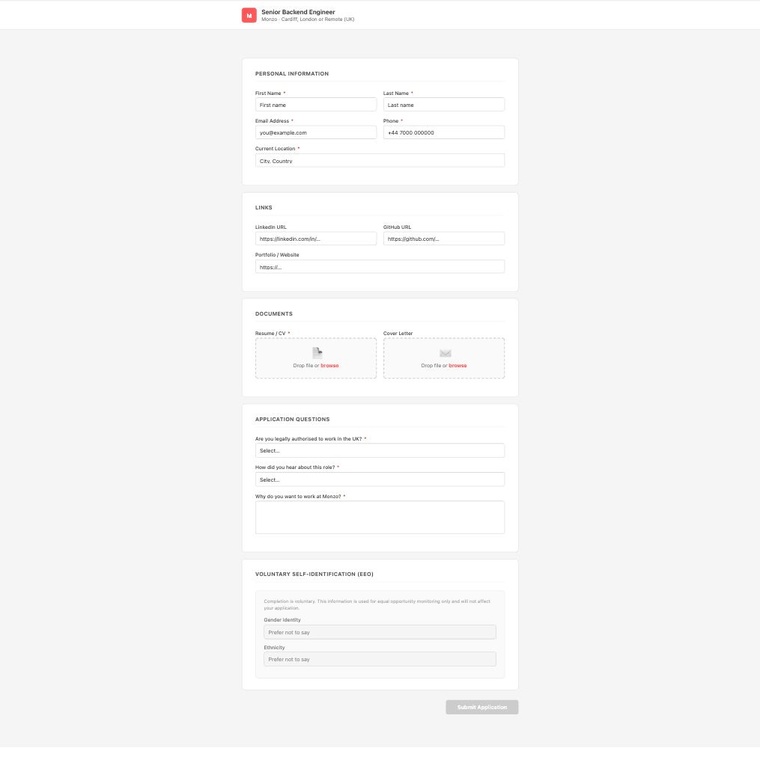 career-agent demo: Claude filling a Greenhouse ATS form automatically