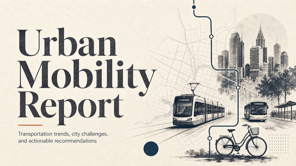 Editorial ink-and-paper report title slide