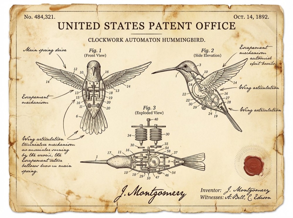 Vintage patent filing style technical page