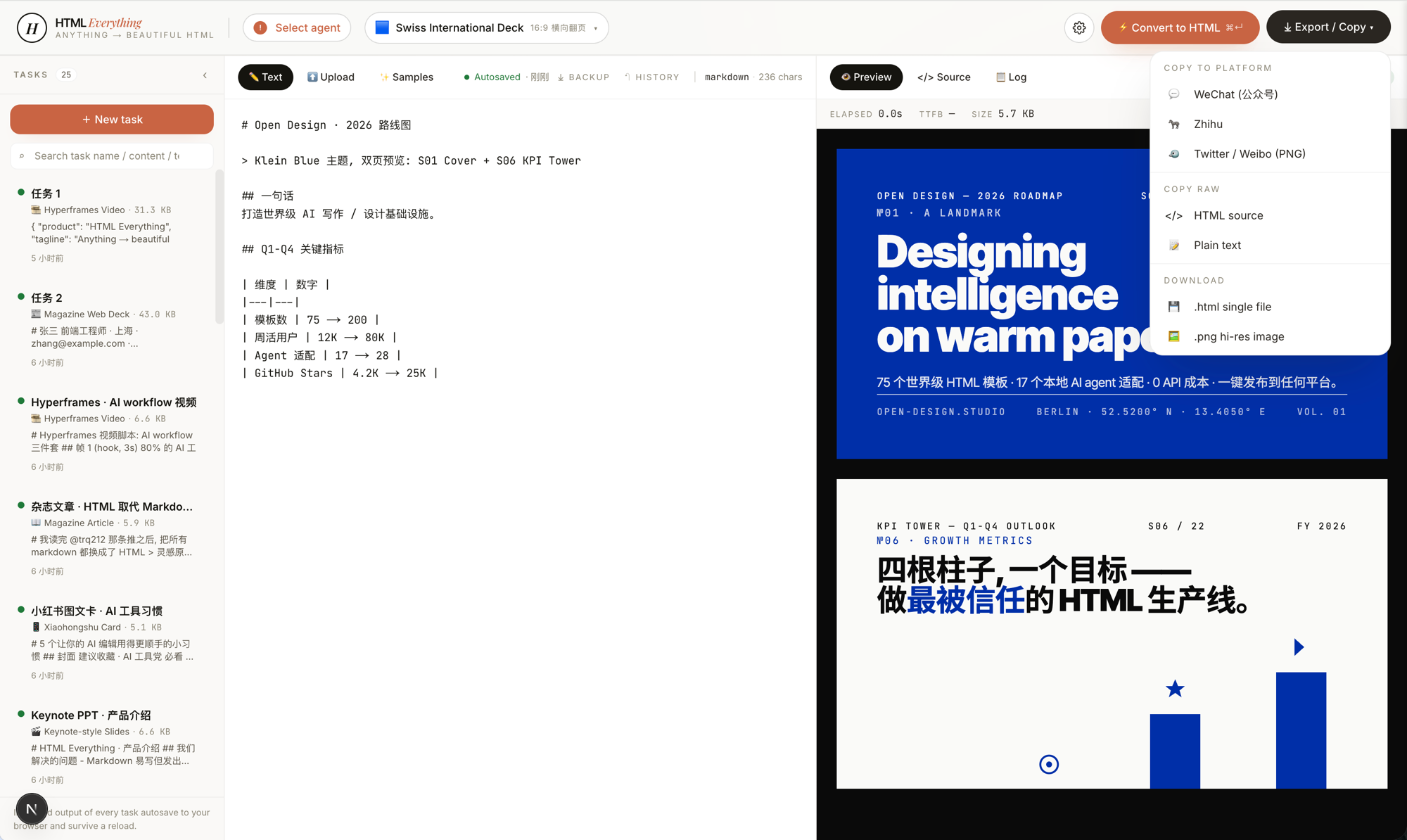 04 · One-click export