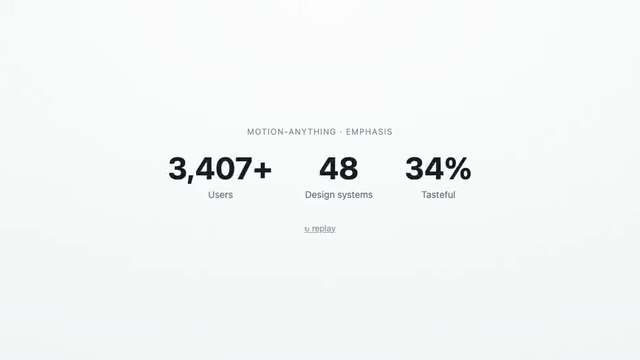 Count up — stats rolling from zero to their values