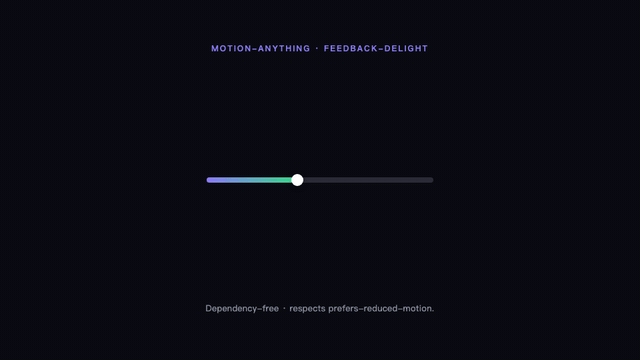 Elastic slider — a springy gradient fill follows the drag